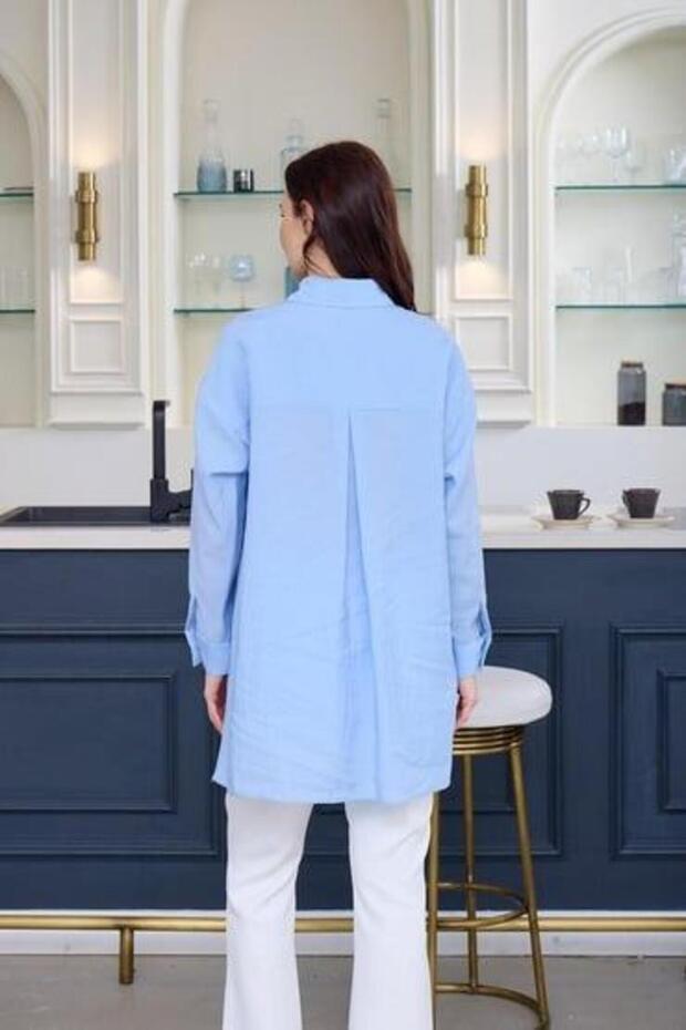 MARWA BY MOODBASİC ŞERİT GEÇİŞLİ İPEK CUPRA GÖMLEK - 3