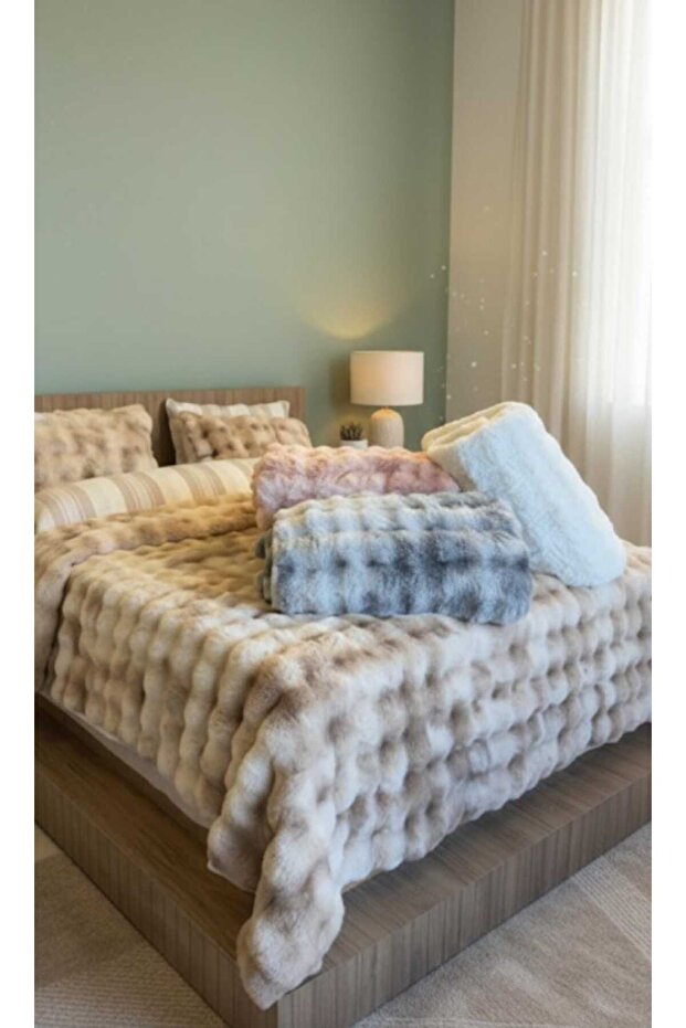 Tavşan Tüyü çift kişilik yatak örtüsü - 1