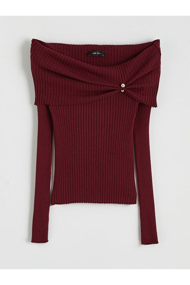 Boat Neck Women's Knitwear Sweater