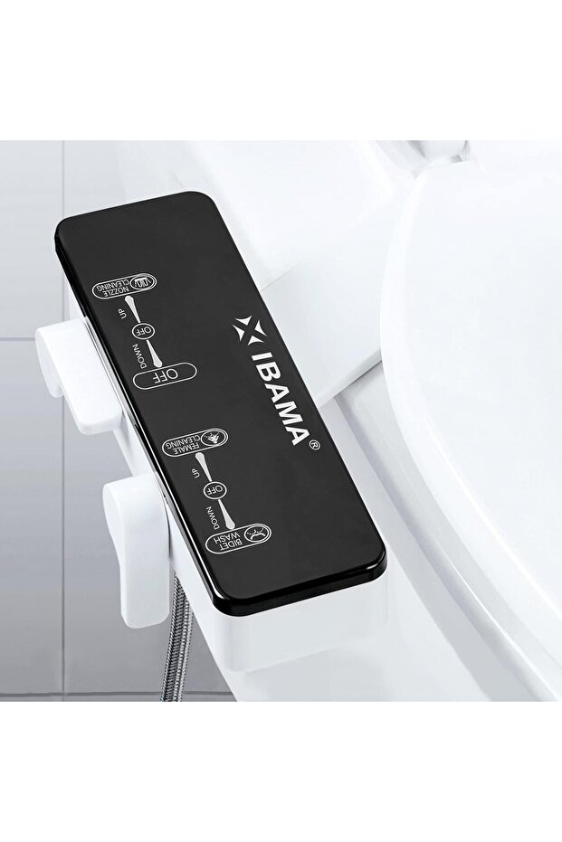 Non-Electric Toilet Bidet Attachment - Dual Nozzle, Black