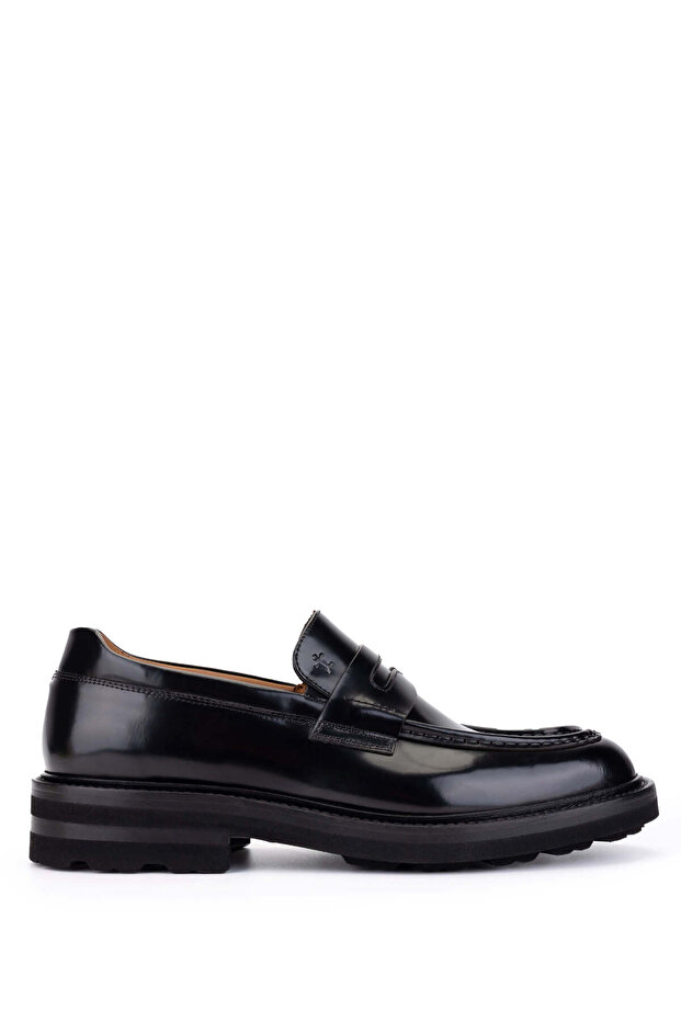 Men's Genuine Leather Black Opening Classic Shoes