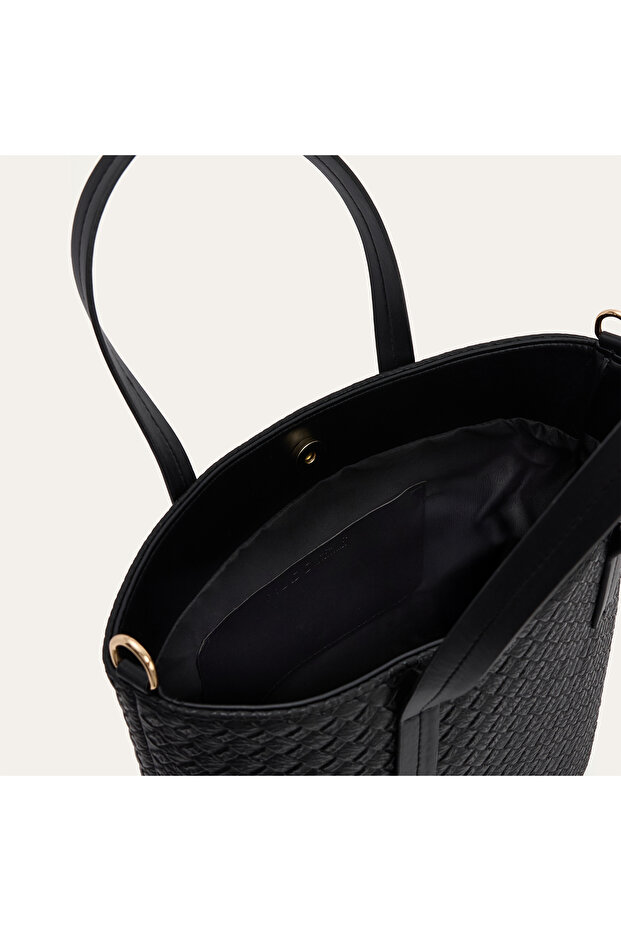 حقيبة يد بمظهر محبوك - 3