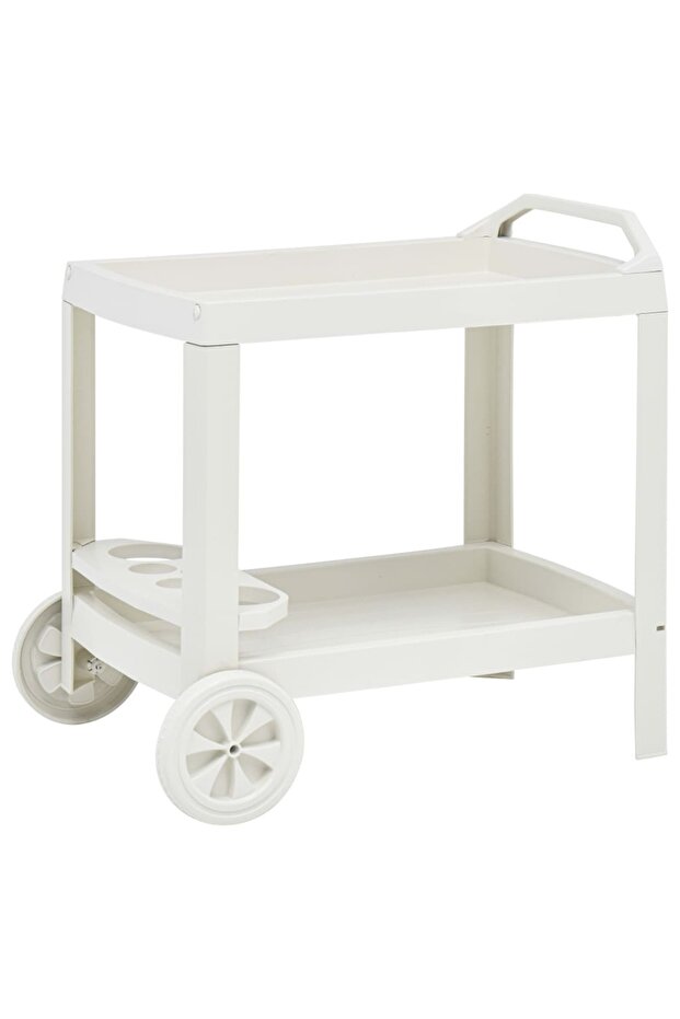 Beverage Cart White 69x53x72 cm Plastic