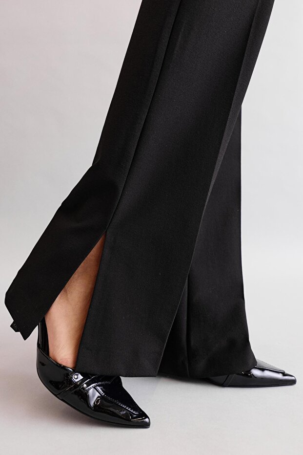 Yırtmaçlı kumaş pantolon - 6