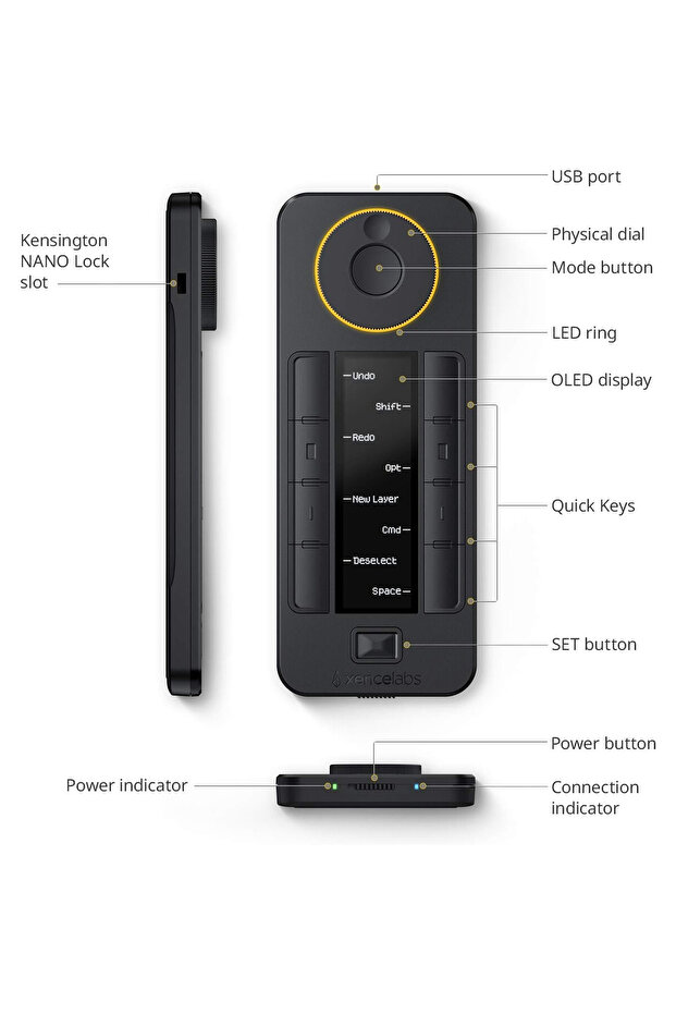 Graphic tablet remote control with hot keys, OLED, Bluetooth 5.0, multifunctional - 2