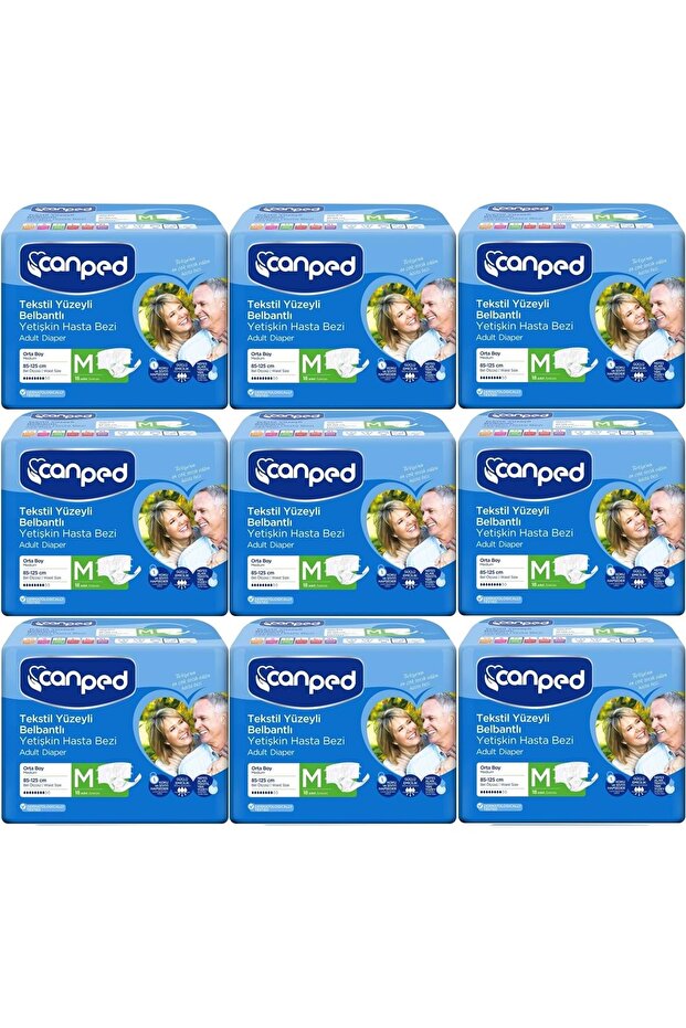 Patient Diaper Adult Waistband Textile Surface m - Medium - Medium 162 (9Pk*18)