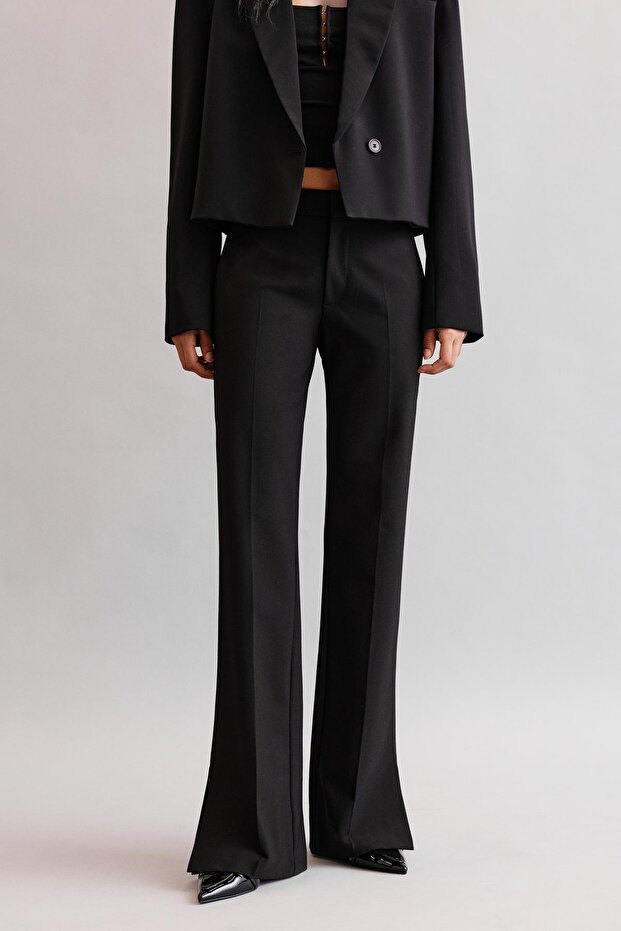 Yırtmaçlı kumaş pantolon - 5