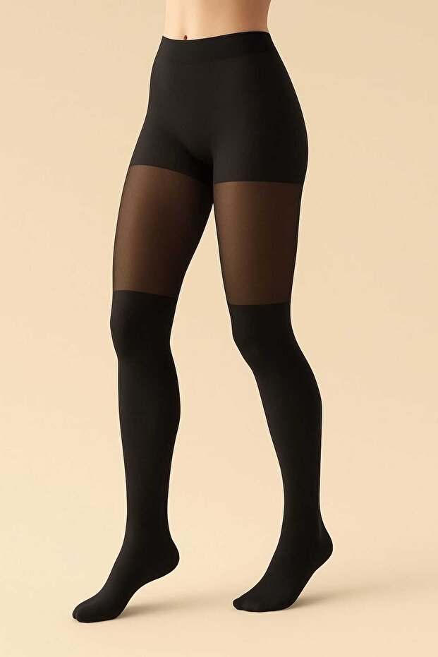 Black 20 Den Women's Pantyhose Boot Stockings