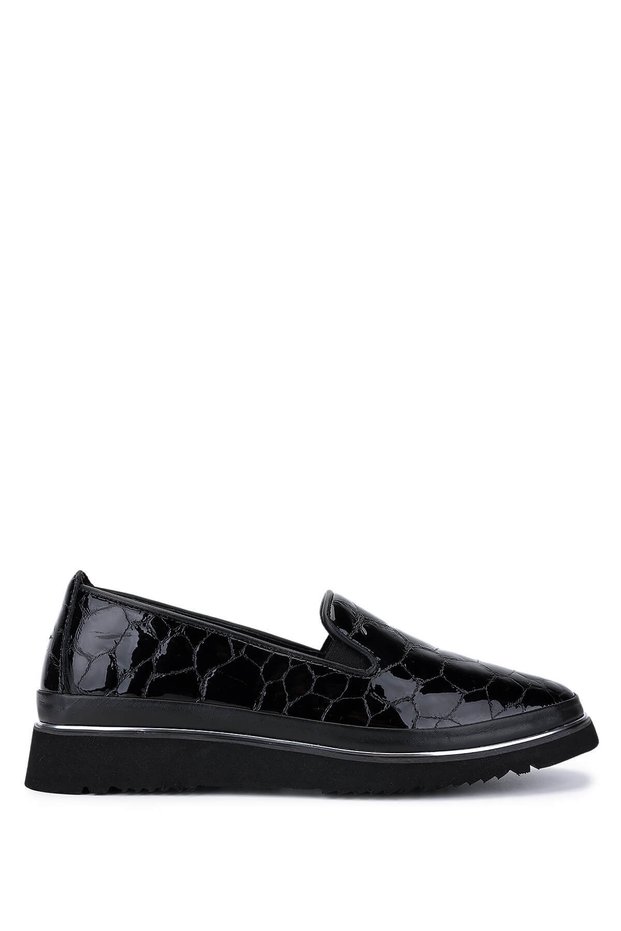 Women's Genuine Leather Black Comfort Shoes