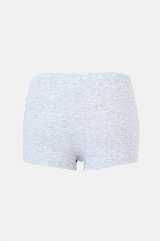 Beyaz-Gri 2'li Kumaş Kaplama Basic Boxer - 7