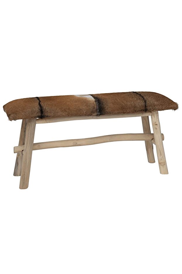 Bench Goatskin Leather Teak