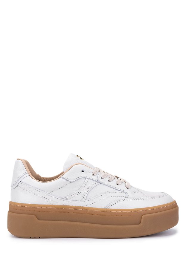 Women's Genuine Leather Off-White Sneakers & Sports Shoes