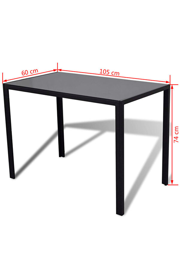 Five Piece Dining Table Set Black - 4