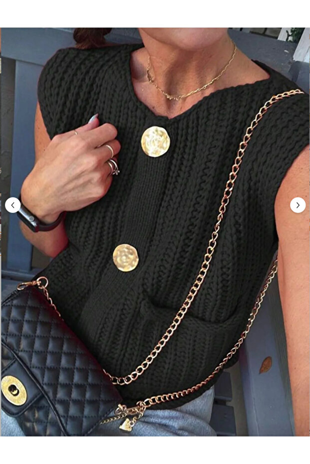 Women's Thick Knitted Sweater Vest Cardigan