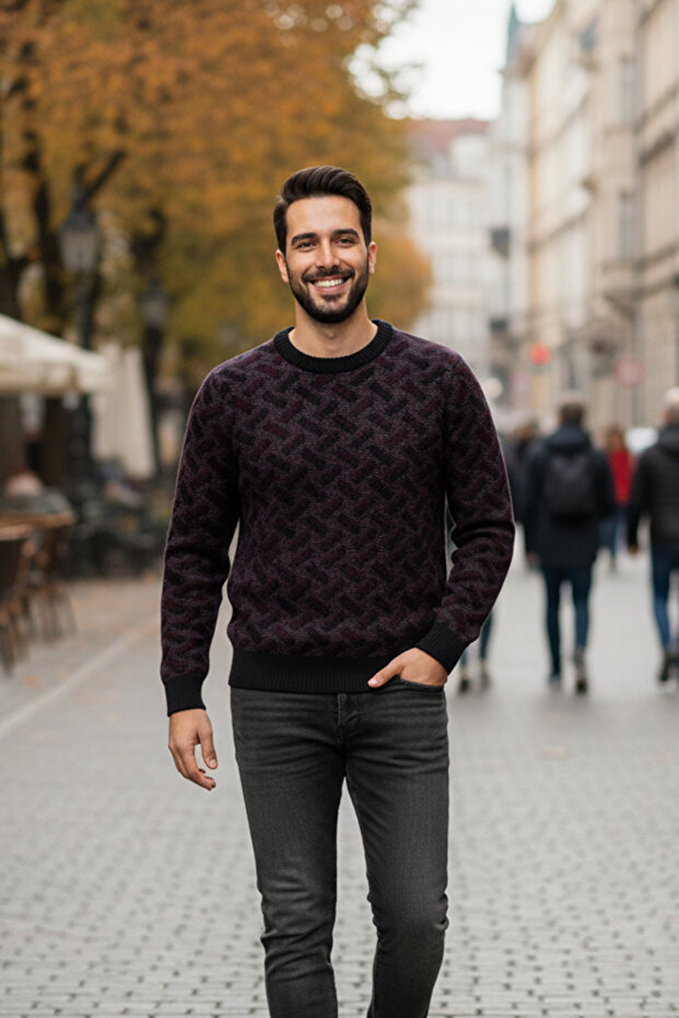 Pulover cu model pentru bărbați - 3