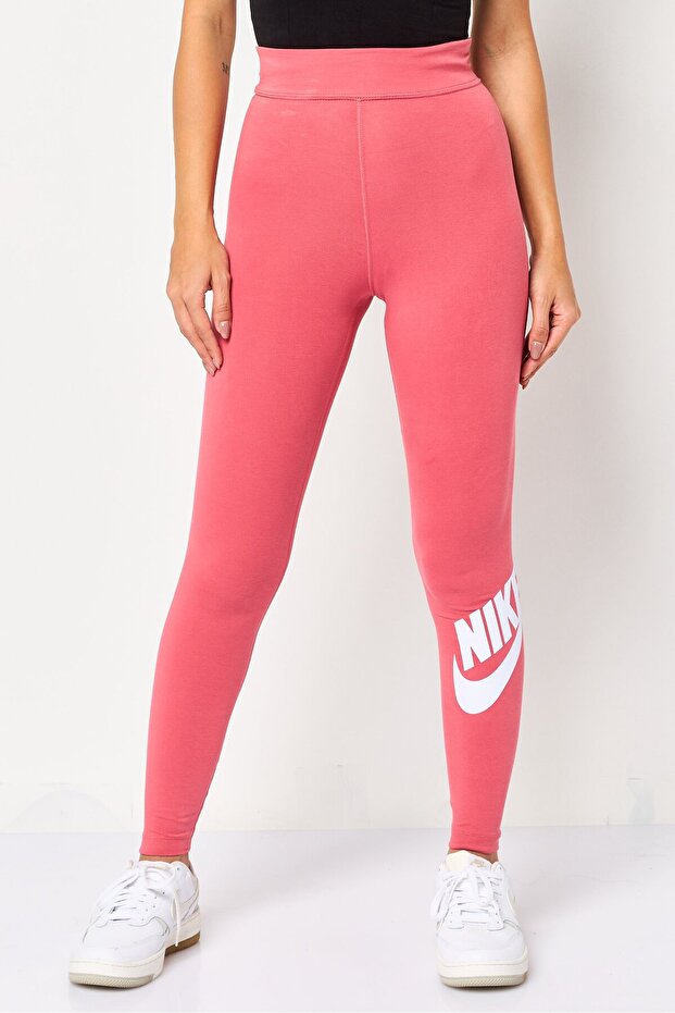 Women Tight Fit Brand Logo Training Leggings, Dark Pink