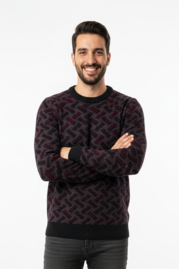 Pulover cu model pentru bărbați - 1