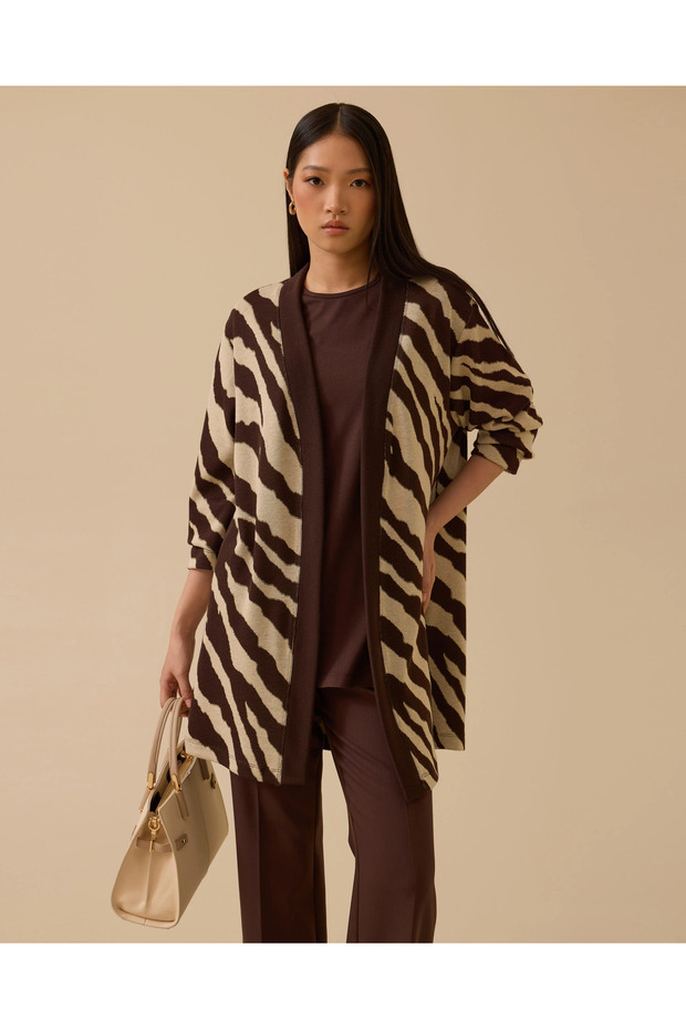 Desenli Örme Hırka - 2