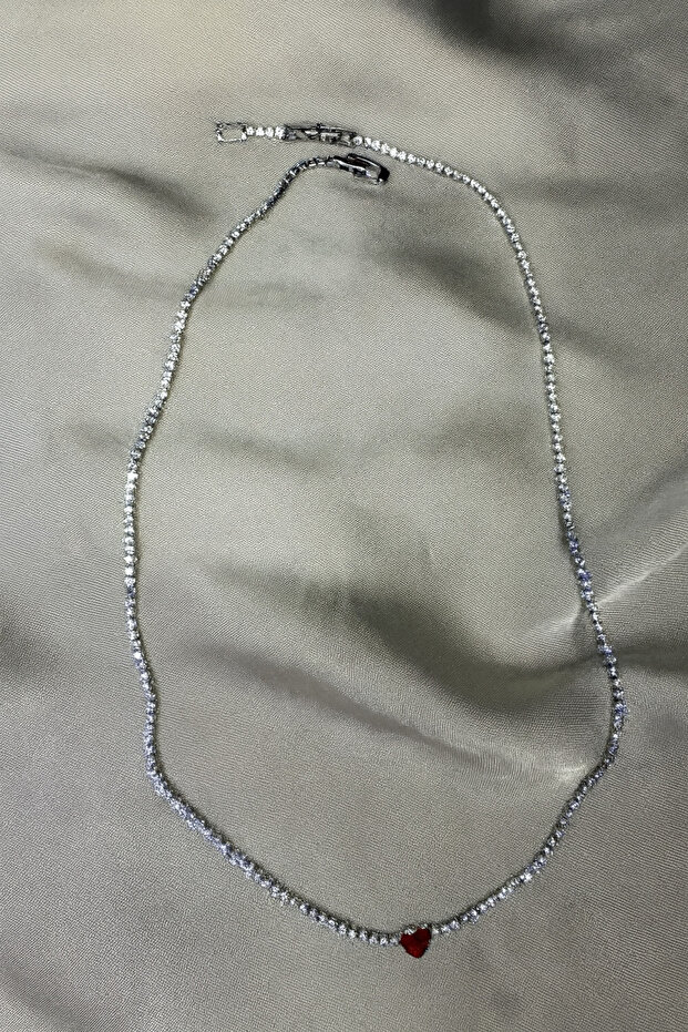 İnce su yolu kalpli kolye - 3