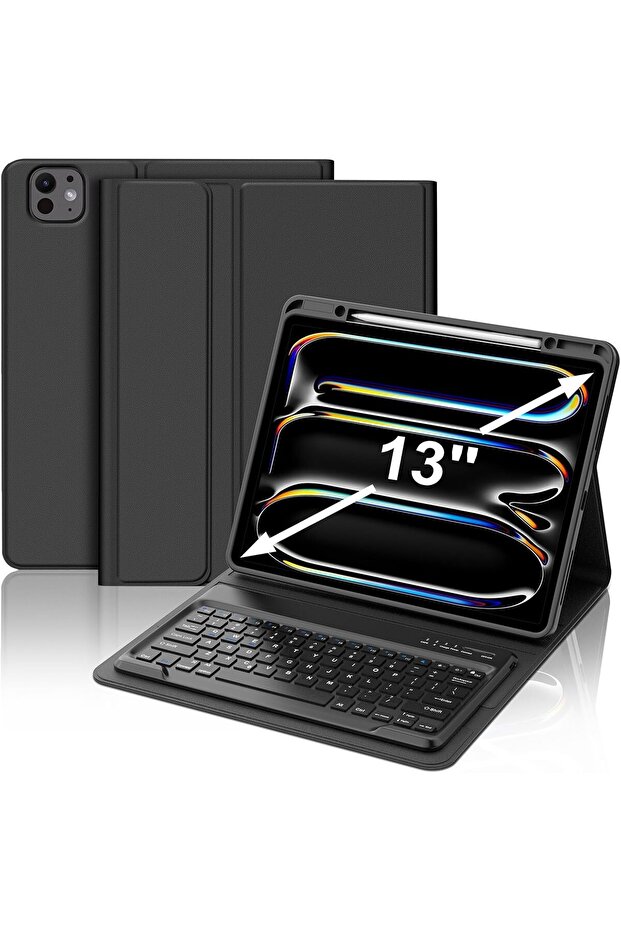 iPad Pro 13-inch (M4, 2024) Keyboard Case with Detachable Bluetooth Keyboard & Pencil Hold