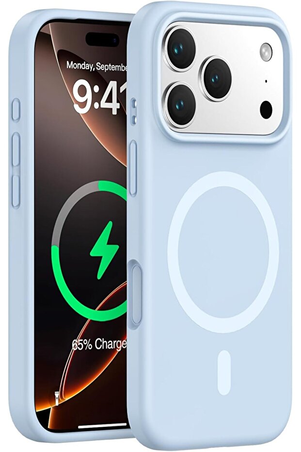 Luxury Magnetic Silicone Case for iPhone Series (Blue, iPhone 17 Pro)
