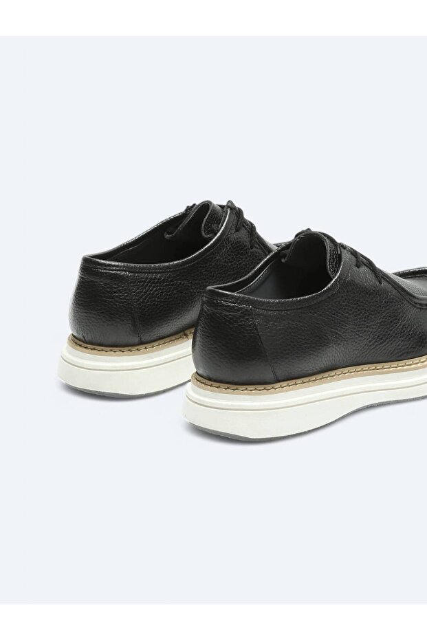 Siyah Deri Klasik Ayakkabı - 5