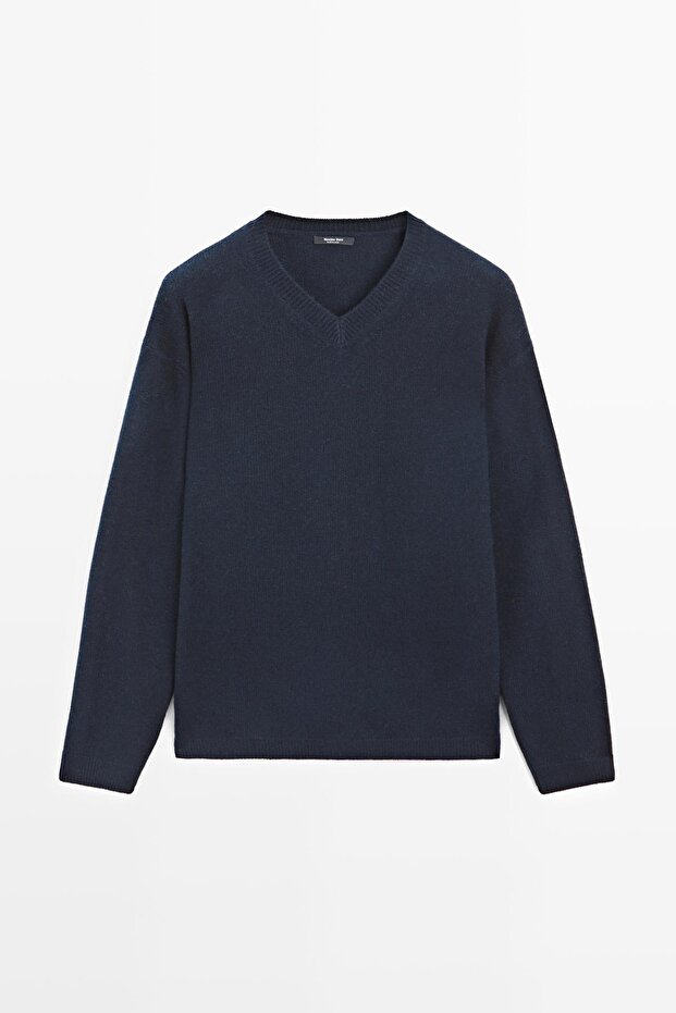 V yaka oversize triko kazak - 4