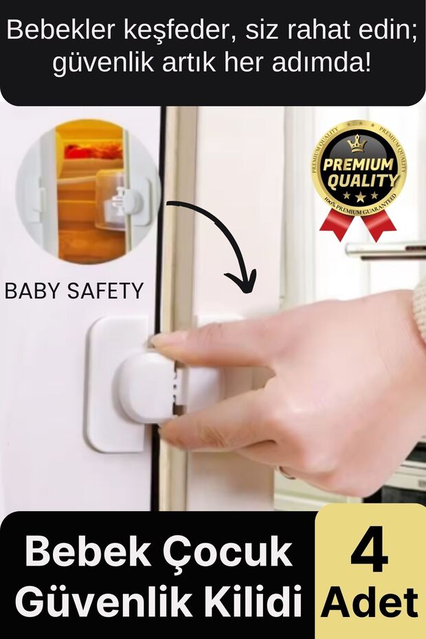 Special Design Refrigerator Drawer Window Cabinet Fixer Baby Child Protector Safety Lock 4 Pieces