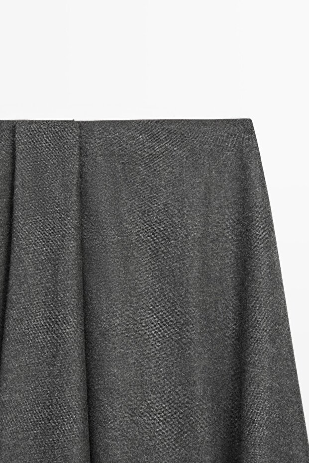Pleated midi skirt with wool - 6