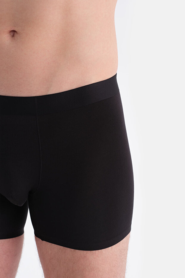 Siyah Düz Micro Modal Boxer - 5