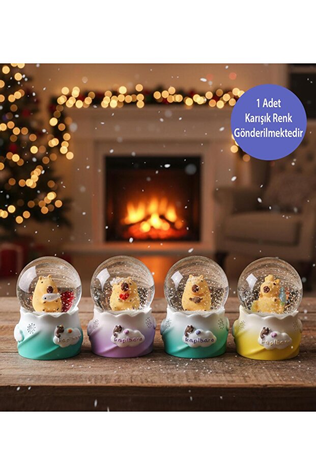 Mini Işıklı Capybara Kar Küresi - 3
