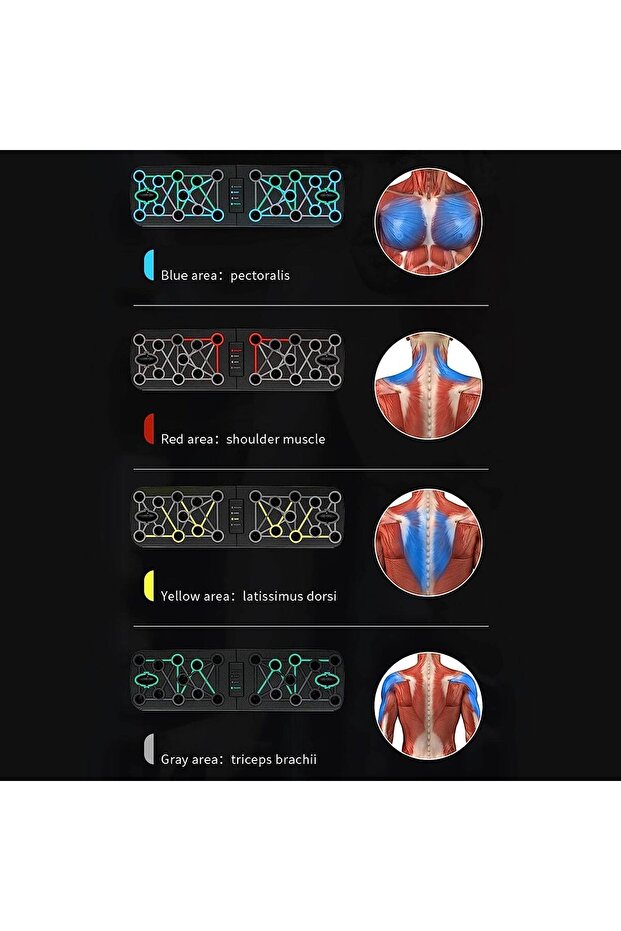 Foldable support, for push-ups and exercises, non-slip, 63 x 18 cm - 2