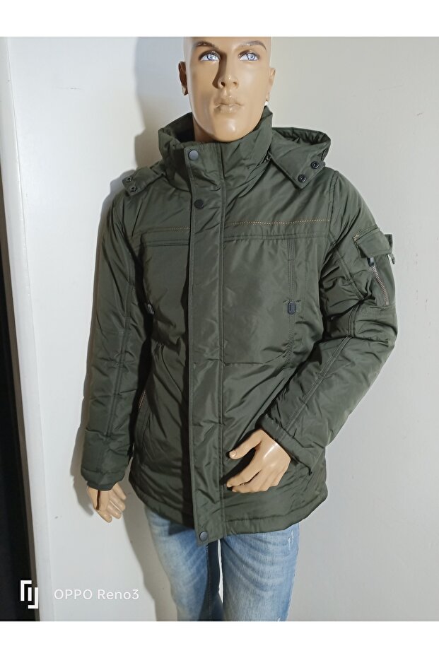 kalın kapşonlu kaban - 5