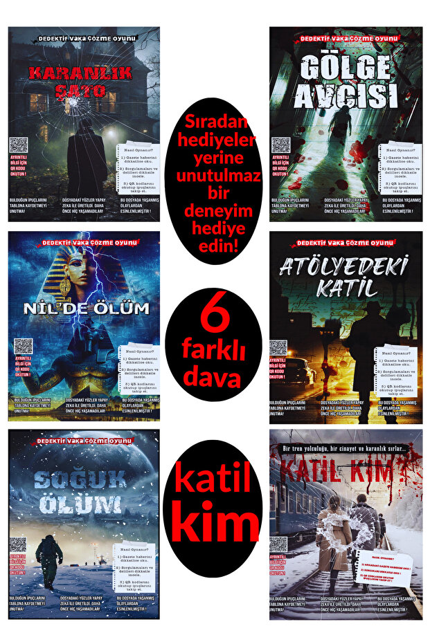 Detective Killer Hunting Game Set with 6 Files