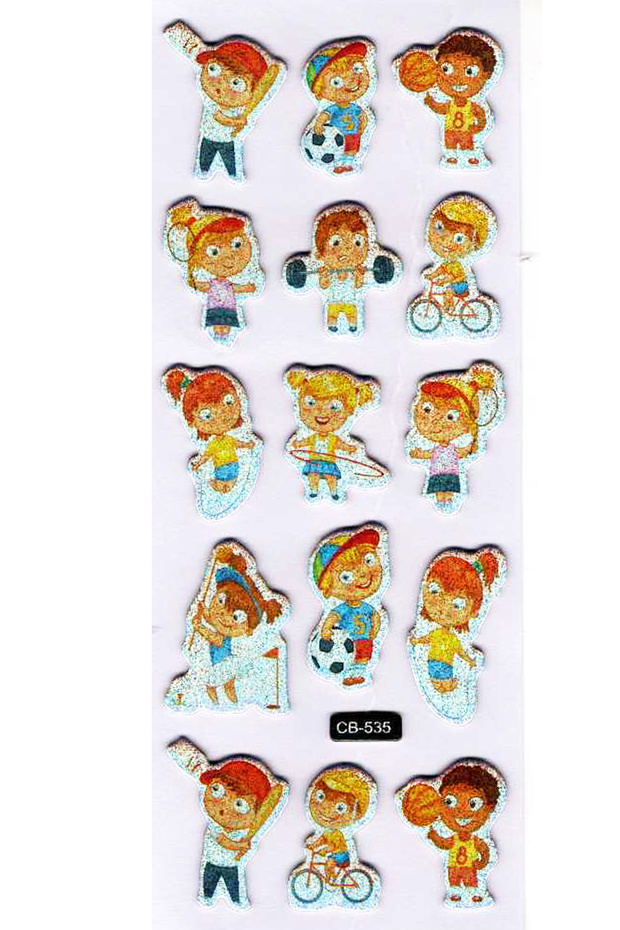 Sticker Embossed Sticker Notebook Planner Label (Cb535) 16X7 Cm- Sports Kids