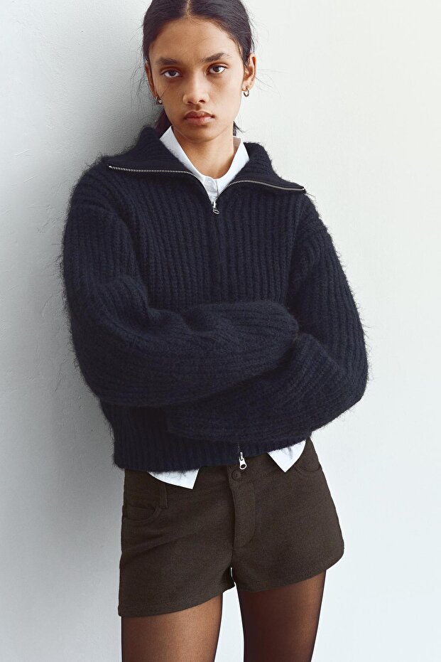 Yünlü mini şort - 1