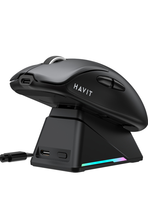 Gamenote M5 PRO Superlight Kablosuz Gaming Mouse - 30.000 DPI, PAW3950 - RGB Şarj Standlı - Ekranlı - 8