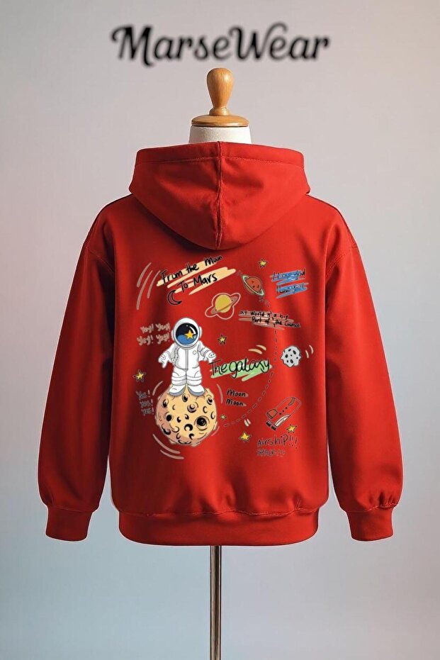 Astronaut Printed Cotton 3 Thread O Oversized Sweatshirt