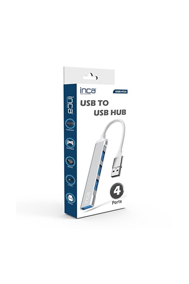 X4 Port USB 3.0 +3*USB 2.0 Çoklayıcı USB Hub - Slim Aluminyum Kasa Çoğaltıcı - 4
