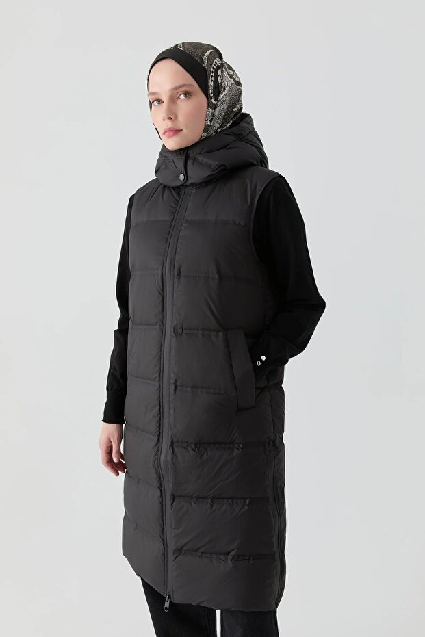 Kapitone Yelek - Siyah - 4