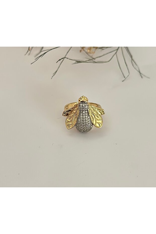 خاتم النحل المكافئ من العلامة التجارية مع حجر الزركون، خاتم البركة. - 3