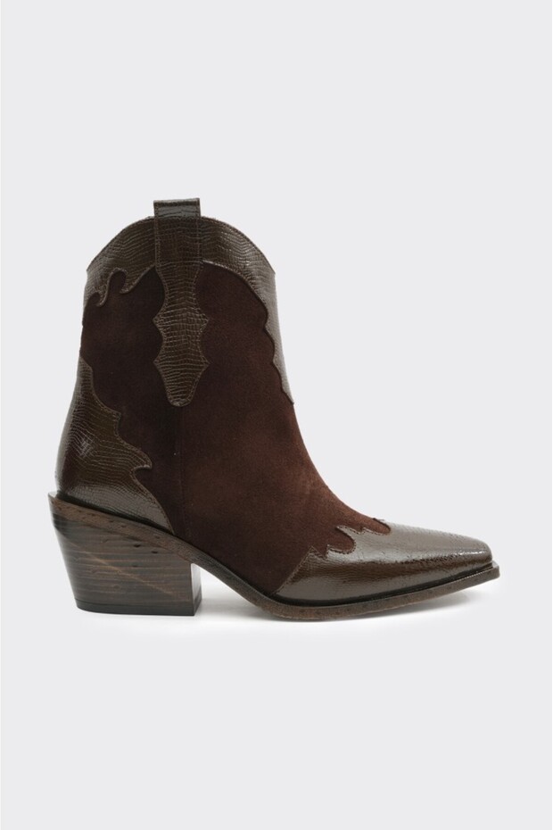 Hakiki Deri Fermuarlı Kadın Bot - 1