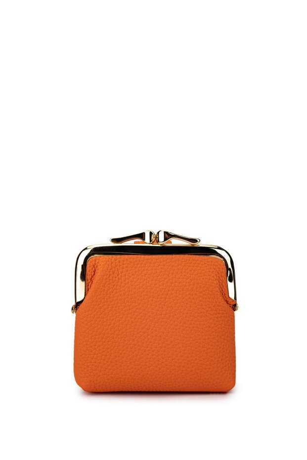 Women's Faux Leather Orange Wallet