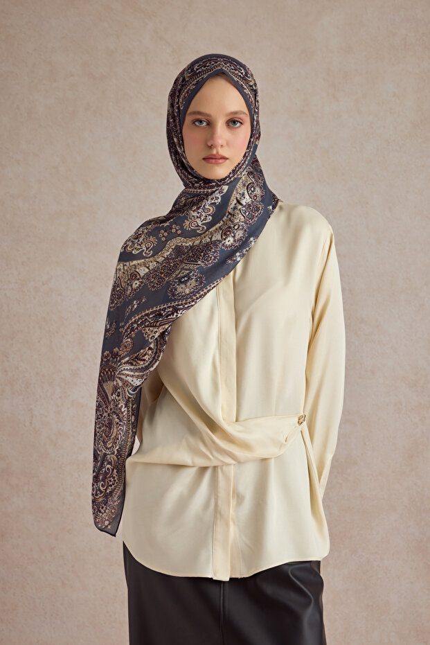 Pamuk Şal Flow Olive - 3