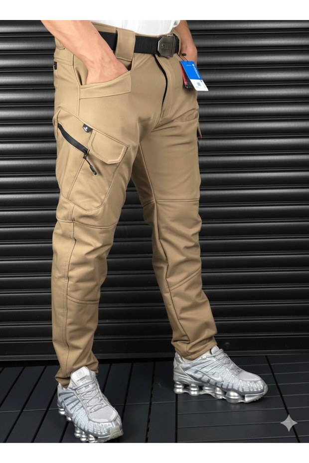 Unisex Softshell Water-Resistant and Windproof Winter Tactical Pants with Fleece Inside