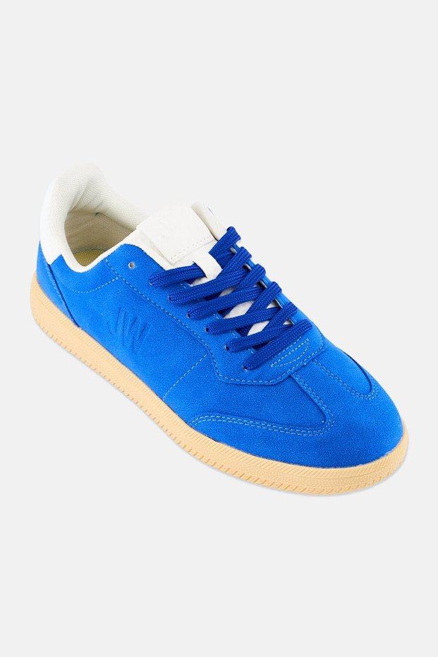 Men Brand Logo Lace Up Casual Shoes, Blue