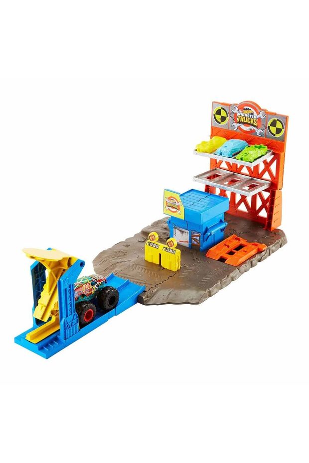 HFB12 Monster Trucks - مجموعة ألعاب محطة الانفجار، العجلات الساخنة