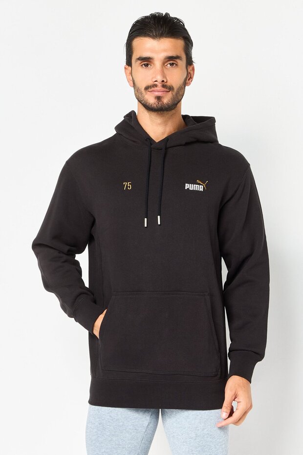 Men Sportswear Fit Long Sleeve Outdoor Hoodie, Black