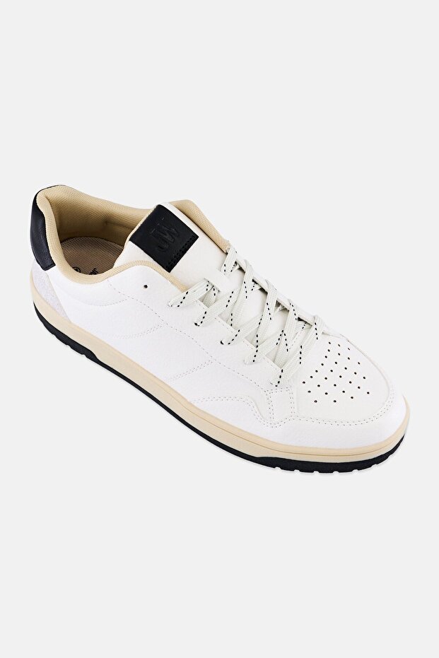 Men Brand Logo Lace Up Shoes, White