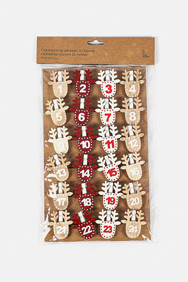 Christmas Advent Calendar Clips, Multicolor